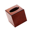 Wooden Cover Tissue Box Square Home/Car Holder Dispenser Organizer Brown