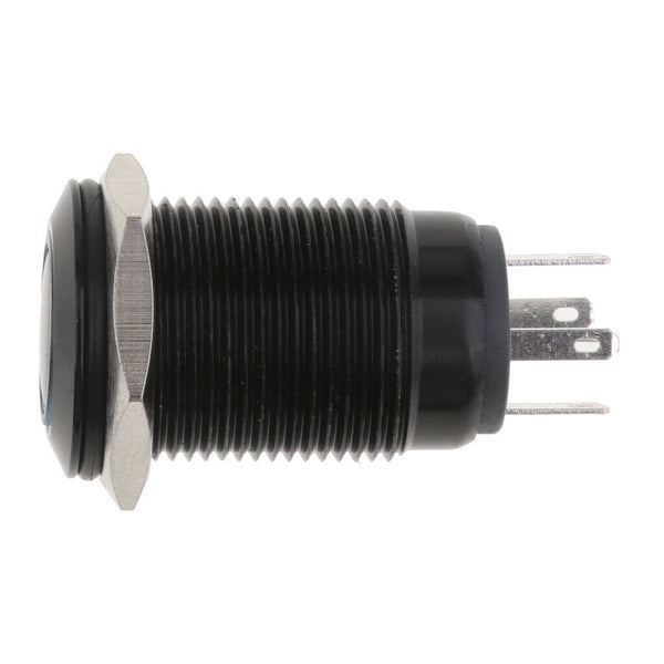 Angel Eye Metal Push Button Switch Latching Blue LED Illuminated Momentary