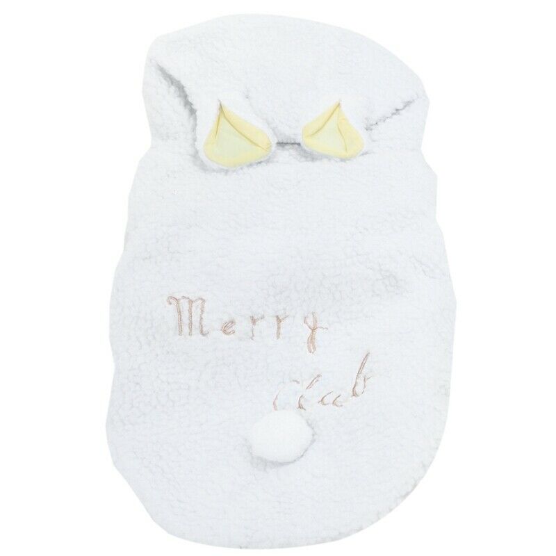 White Sheep Design Press Stud Button Pet Dog Poodle Coat Costume L