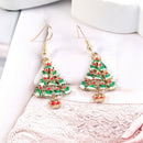 Women Rhinestone Christmas Tree Pendant Hook Earrings Party Jewelry Gift Fashion