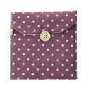 Woman Cotton Blends Dotted Sanitary Napkin Holder Bag Pouch White Light Pur