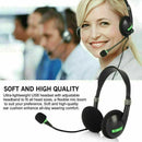 USB Headset Headphones Wired with Microphone MIC for Call PC Laptop Computer AU