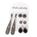 4Pair/Set Bohemian Geometric Water Drop Pendant Earrings Crystal Stud EarringsJR