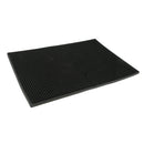 Bar Runner Rubber Rectangle Spill Mat Black Home Cocktail Party Pub 45x30cm