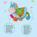 Baby Cute Cartoon Little Donkey Animal Cloth Book Rattles Educational Toys