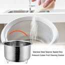Stainless Steel Steamer Basket Rice Pressure Cooker Fruit Cleaning Drainer A