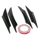 4Pcs Black Car Front Bumper Lip Splitter Fins Body Spoiler Canards Refit Kit