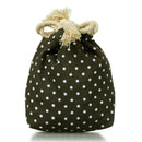 Organizer Bag Polka Dot Cotton Lin Drawing Flower Grey