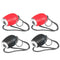 4 Pieces Lanyard Portable Mini Projection Clock LED Wall Ceiling Red & Gray
