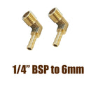 2x 1/4 Brass Elbow Fitting 90 Degree BSP External Thread