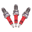 3pcs D8TC 3 Electrode Spark Plug, Racing Spark Plug with 3 Electrode for CG W9K9
