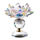 Crystal Lotus Candle Holder Tealight Home Tabletop Feng Shui Decor Multi