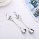 Cute Note Spoon, Stainless Steel Coffee Spoon, Dessert Tea Appetizer Cake I L4N8
