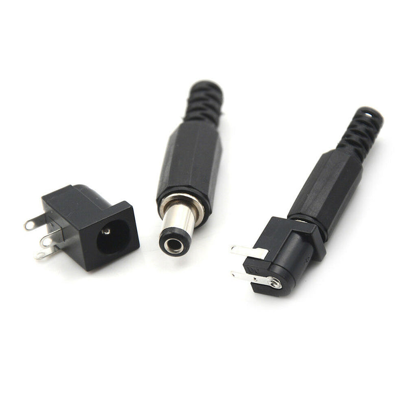 5Set Male+Female 5.5*2.1mm DC Power Connector DC-005 Power Socket Plug Jack Gw