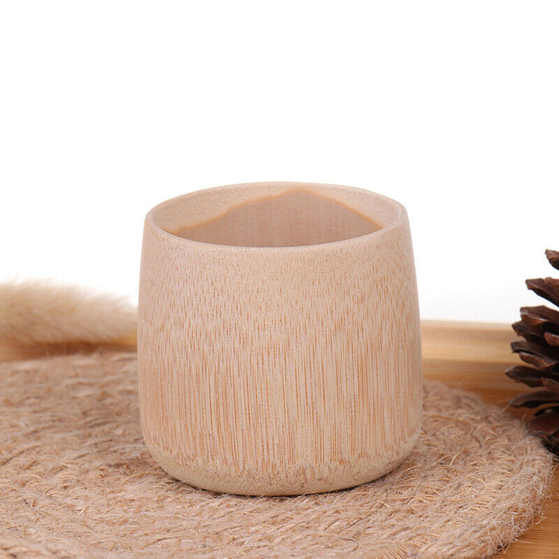 Natural Pure Handmade Bamboo Toothbrush Cups Water Cup Round Sourced Tea CupsJ3C