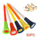 50Pcs/Set Golf Tees With Cushion Top 83MM Large PVC Tee Multi Color Accessories