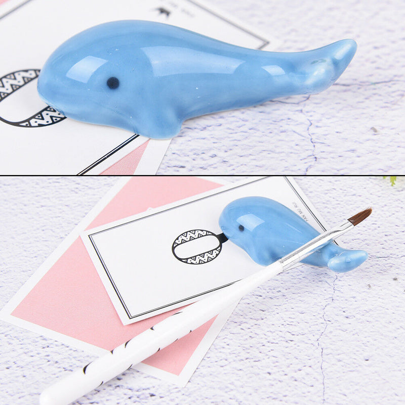 1x Nail Brush Pen Rack Ceramic Stand Holder Lovely dolphin Manicure Nail Art Gw
