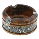 Leopard Print Creative Solid Wooden Ashtrays Round Thailand Style Ashtrays