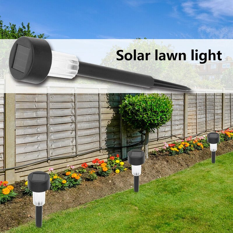 10x LED Solar Lawn Lamp Outdoor Garden Yard Bollard Light (White Light) A