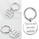You're My Favorite asshole Keychain Men Key Ring Metal Keyrings