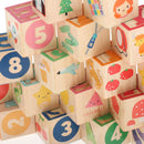 Wooden Square Cubes Building Blocks Mathematical Thinking Teaching Aids for