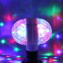 1pc E27 6W Double-Headed LED Ball Stage RGB Light Bulb Rotating Lamp Party Disco
