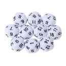 10pcs 16 Sided D16 14mm Acrylic Opaque Dice for Role Playing Game RPG White
