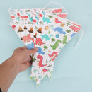 1set Dinosau theme party happy birthday paper banner bunting flags party decor3C