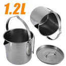Camping Cooking Kettle Hanging Pot 1.2L Stainless Steel Outdoor Tableware C