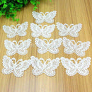 10Pcs 7.3x5.2cm White Lace Butterfly Sewing Applique Embroidery Patch Trim DIY