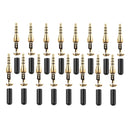 16x Universal Black Metal 3.5mm Audio Plug Connector For Headphone Earphone