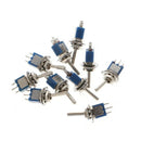 10x AC 250V/1.5A 125V/3A SPDT 3-Pin On/On 2 Position BlueMini Toggle Switch