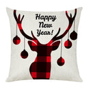 Christmas Pattern Linen Pillowcase Soft Throw Pillow Case Sofa Cushion (3)