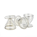 Metal Egg Cup Set Spiral Kitchen Breakfast Hard Boiled Spring Holder Egg Cup  FT