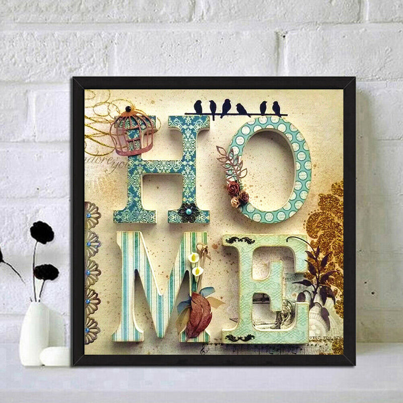 5D DIY Full Drill Diamond Painting Text Cross Stitch Embroidery Kit (JH408)