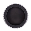 Round Aluminum Alloy Non Stick Loose Base Pie Tart Quiche Tin Black (6 Inch O2Y7