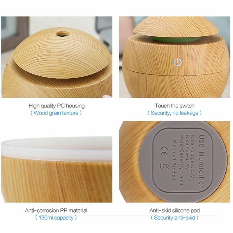 USB Aroma Humidifier ESSential Oil Diffuser Ultrasonic Cool Mist Humidifier G9P9