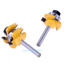 2Pcs Alloy Tongue & Groove Router Bit Set 3/4 Stock 1/4 Shank Woodworking Tools