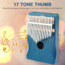 17 Keys Kalimba Wood Mahogany Mbira Thumb Piano Musical Instrument (Blue) A