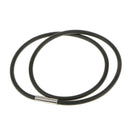 6Pcs 3mm Black Rubber Cord Necklace Choker Stainless Steel Closure Assorted Long