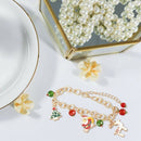 Golden Bracelet Santa Claus Pendant Chain Bracelet Womens Girls Party Weddi
