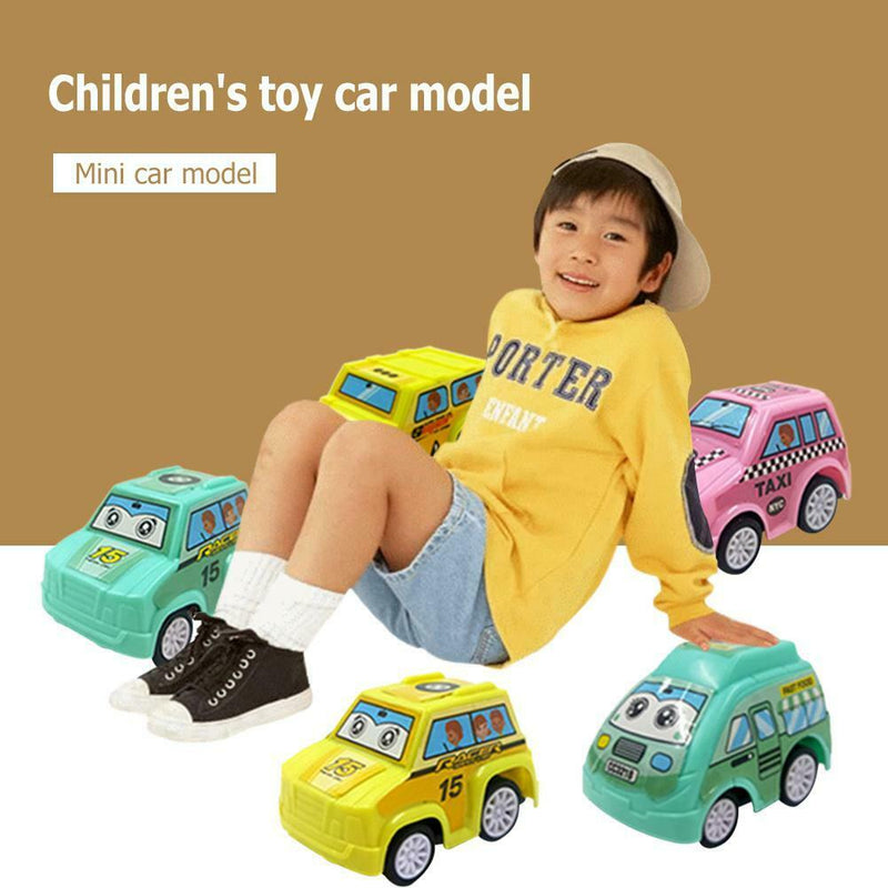 6pcs/Set Kids Mini Cartoon Cars Models Pull Back City Service Vehicle Toys