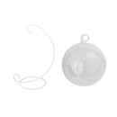 12cm Glass Tea Light Candle Holder Candlestick Landscape Bottle _Flat White