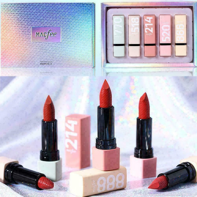 5 Pcs/set Lip Glaze Velvet Matte Moisturizing Lipstick Lasting Long Women S I7W0
