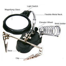 Aid Hand Clip LED Magnifying Soldering Iron Stand Lens Magnifier for Jewelry