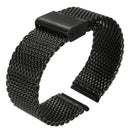 22mm Unisex Stainless Steel Chainmail Watch Strap Band New Year Gift black Y6B9