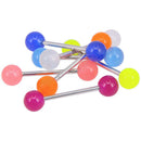 10PCS/Set Luminous Ball Barbell  Stud Tongue Rings Bars Body Piercing Jewelry  Z