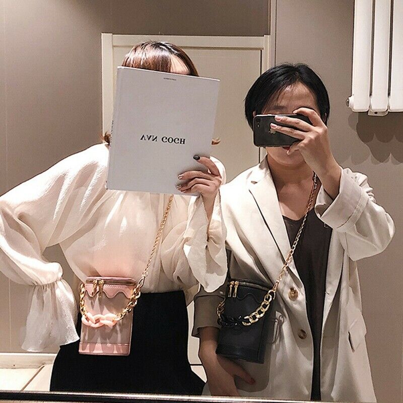 Women'S Bucket Summer Handbag New Korean Fashion Chain Small Round Bag Stit M6U5