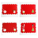 Christmas table mats and fork sets of dual-use non-woven fabric table mats