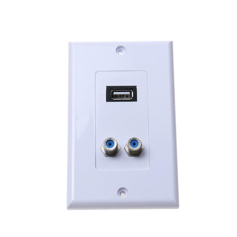 3Ports HDMI Ethernet USB 2.0 Port RCA Coaxial Wall Plate Jack Socket Panel
